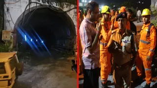 विष्णुगाड़-पीपलकोटी जल विद्युत परियोजना की सुरंग में हुए भारी भूस्खलन। जागरण