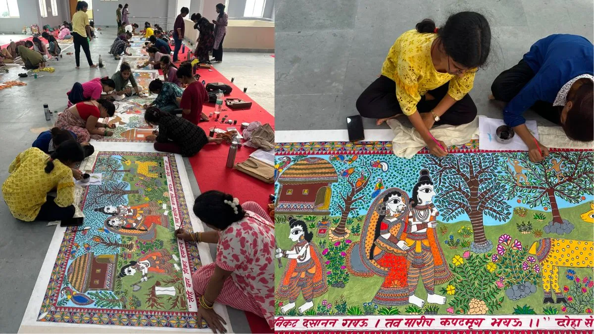 longest canvas mithila painting world record 2