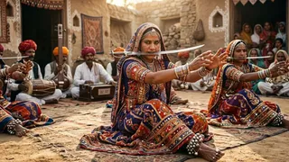 राजस्थान का लोकनृत्य ‘तेरहताली’ (Image Source: AI Generated)