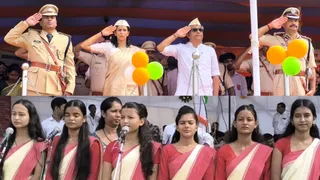 सैंडिस कंपाउंड में मुख्य समारोह का आयोजन; प्रभारी मंत्री नीतीश मिश्रा व SSP प्रमोद कुमार यादव ने किया परेड का निरीक्षण