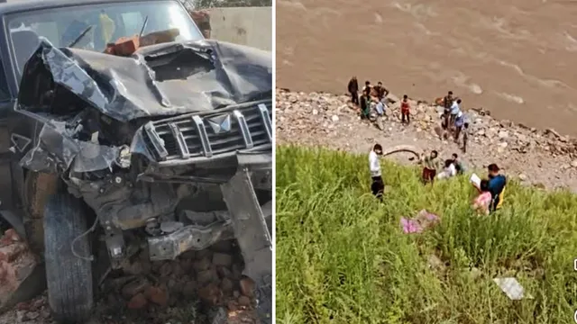 दुर्घटनाग्रस्ट स्कॉर्पियो गाड़ी (सोशल मीडिया)