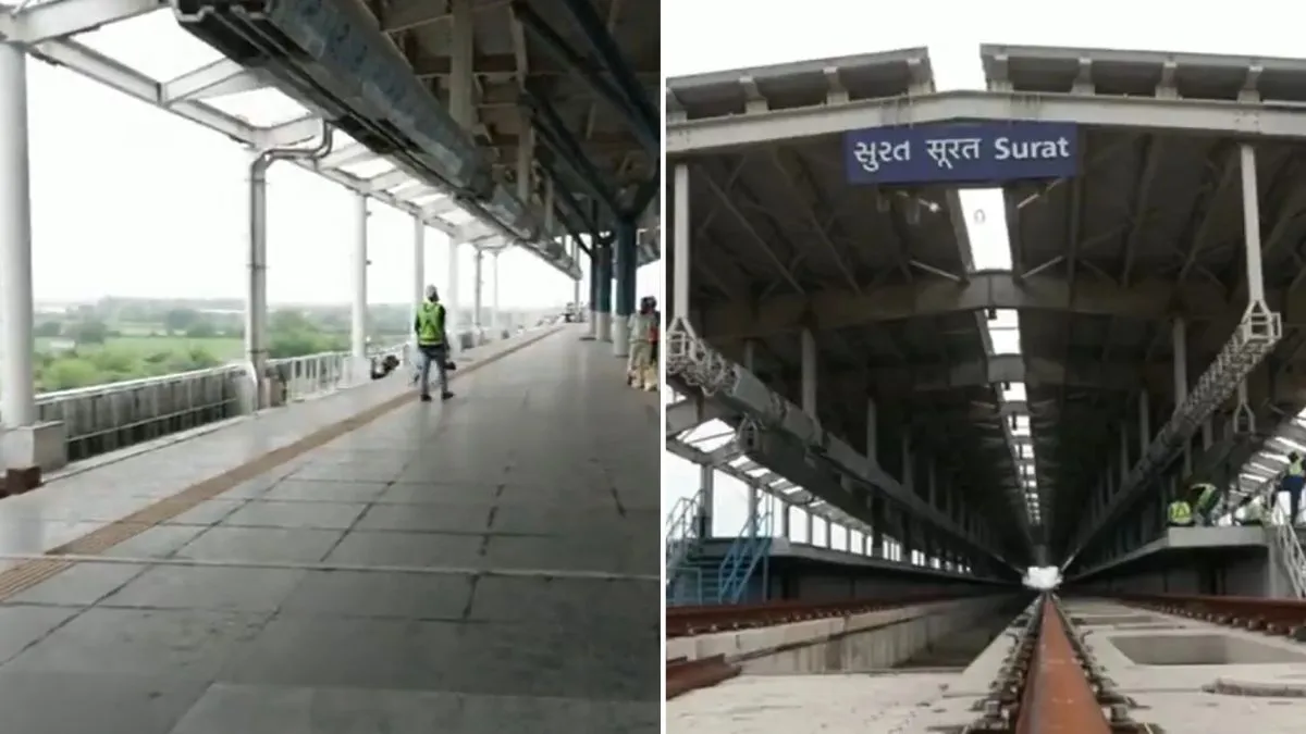 मुंबई और सूरत में बुलेट ट्रेन के स्टेशनों का काम अंतिम चरण में पहुंचा, सामने आए वीडियो
