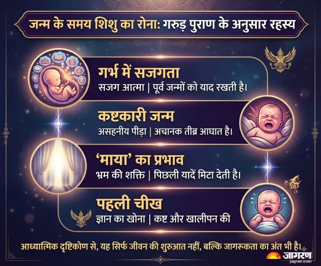 why newborn babies cry at birth garuda purana spiritual scientific reasons