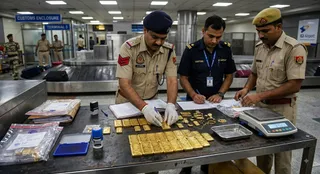 उज्बेकिस्तान की महिला यात्री से 45.86 लाख रुपये का सोना बरामद। (एआई जेनरेटेड इमेज)