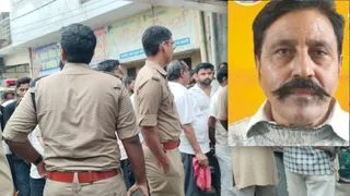 घटनास्थल पर पहुंचे एसपी सिटी देवेंद्र कुमार और इनसेट में उमेश गुप्ता का फाइल फोटो