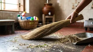 नई फूल झाड़ू से भूसा साफ करने के टिप्स (Image Source: AI Generated)