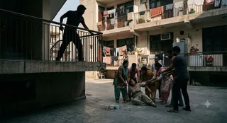 पति को शराब पीने से रोका तो झगड़ में पत्नी दूसरी मंजिल से गिरी। (एआई जेनरेटेड इमेज)