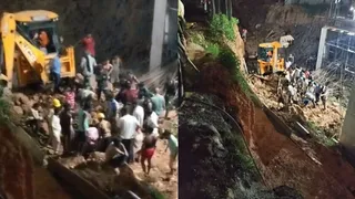 मोहाली एयरोसिटी में निर्माणाधीन अस्पताल की इमारत गिरी।