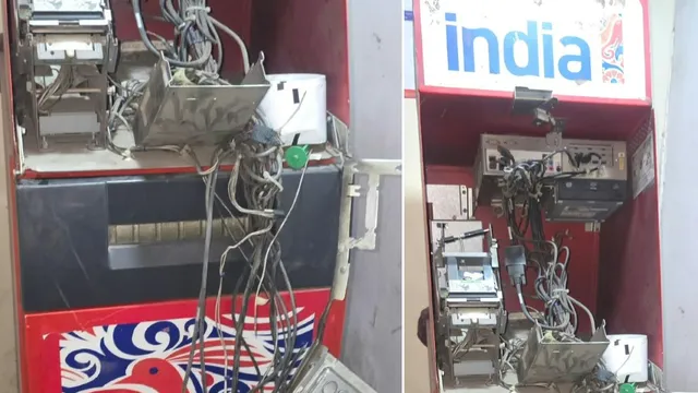 लखनऊ में पुलिस बूथ से चंद कदमों पर तोड़ी एटीएम मशीन, बिना नंबर की कार से आए थे बदमाश
