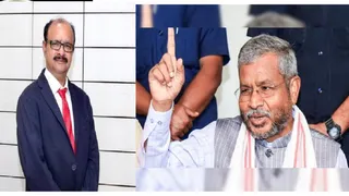 बीसीसीएल सीएमडी मनोज कुमार अग्रवाल और झारखंड विधानसभा में भाजपा विधायक दल के नेता बाबूलाल मरांडी। (फाइल फोटो)