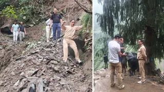 मणिमहेश यात्रा मार्ग भारी बारिश व भूस्खलन से क्षतिग्रस्त हो गया है।
