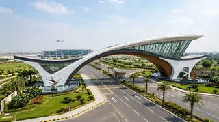 एयरपोर्ट के भव्य स्वागत के लिए बनेगा आकर्षक प्रवेश द्वार। AI जनरेटेड
