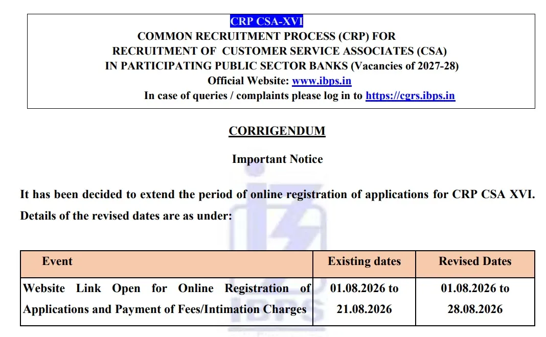 ibps clerk 16th vacancy