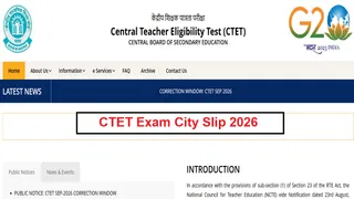 CTET Exam City Intimation Slip 2026