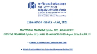 ICSI CS Result 2026 OUT
