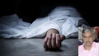 श्रद्धालु की मौत। (इनसेट- मृतक गोपाल प्रजापति)