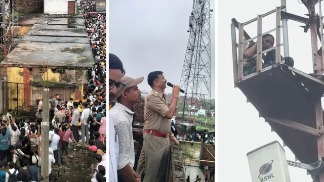 बलिया में प्रेमी से शादी की जिद में किशोरी 100 फीट ऊंचे टावर पर चढ़ी, पांच घंटे बाद उतरी
