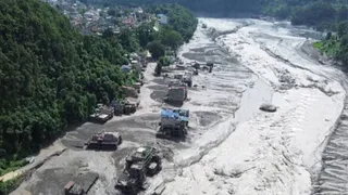 नेपाल में बाढ़ से तबाही। (एएनआई)