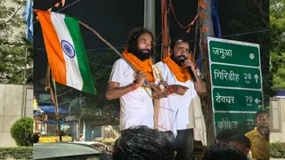जमुमा में भर्ती सुधार यात्रा के दाैरान देवेंद्र महतो और मनोज यादव। (फोटो जागरण)
