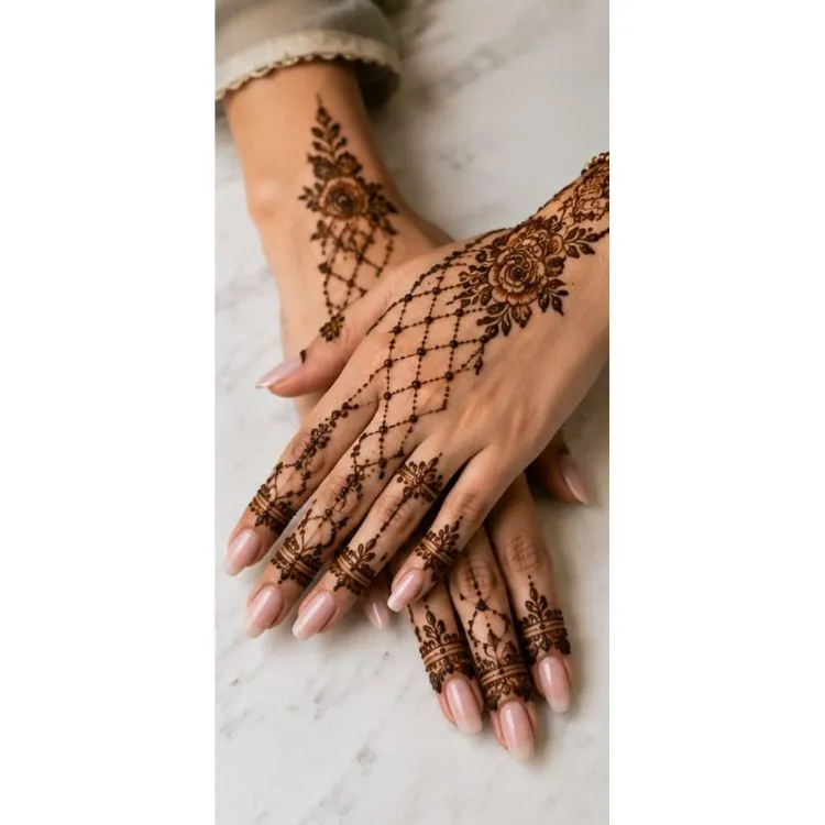 Finger and Back Hand Jaali Design
