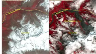 नेपाल में बाढ़ पर इसरो का आकलन।