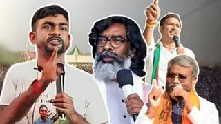 जयराम महतो, हेमंत सोरेन, बाबूलाल मरांडी और सुदेश महतो। (फाइल फोटो)