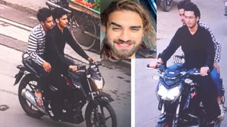 पुलिस को मिली सीसीटीवी फुटेज में दिखे संदिग्ध, इंसेट में अंकित बालियान का फाइल फोटो