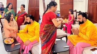 सीएम सम्राट चौधरी को राखी बांधतीं उनकी बहनें। सौ-एक्स