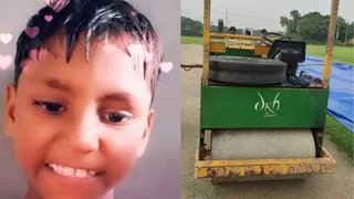 आकाश की फाइल फोटो व अकादमी में खड़े इसी रोड रोलर से हुआ हादसा। सौ- स्थानीय निवासी