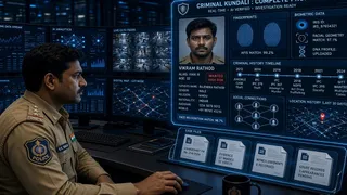 अपराधी की कुंडली खंगालती पुलिस। (एआइ फोटो)