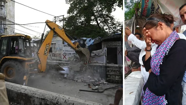 लखनऊ में कचहरी रोड पर वकीलों के 58 चैंबर ध्वस्त, अवैध कब्जों पर चला नगर निगम का बुलडोजर