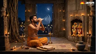 रात में शंख बजाना शुभ या अशुभ जानें सही समय और नियम (Picture Credit: AI Generated)