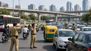 दिल्ली ट्रैफिक पुलिस के अनुसार, भारत मंडपम, प्रगति मैदान में आयोजित होने वाले 18वें ब्रिक्स लीडर्स समिट (11-13 सितंबर 2026) की इस रिहर्सल के लिए एडवायजरी जारी की है। एआई इमेज