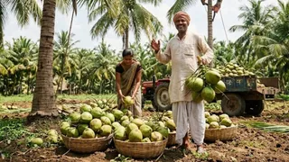 50-60 रुपये वाले नारियल से बदलेगी किसानों की किस्मत, 5 साल में कमाई ही कमाई! (AI Generated Image)