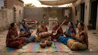 उत्तर प्रदेश का मजेदार लोक संगीत (AI Generated Image)