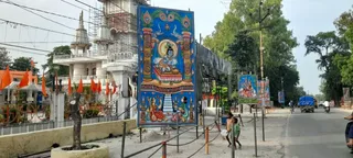 श्रीकृष्ण जन्माष्टमी पर औघड़नाथ मंदिर पर श्रीकृष्ण लीलाओं को प्रदर्शित करती एलईडी पैनल युक्त विद्युत झांकी। जागरण