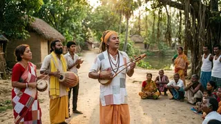 बंगाल का 500 साल पुराना बाउल संगीत (AI Generated Image)