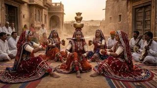 राजस्थान का तेरह ताली नृत्य (AI Generated Image)