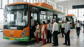 नोएडा के रूटों पर जल्द चलेंगी 25 नई ईबसें। फोटो: एआई जनरेटेड