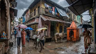 वाराणसी में भादों में सावन जैसी झड़ी, लगातार छह दिनों से वर्षा जारी।