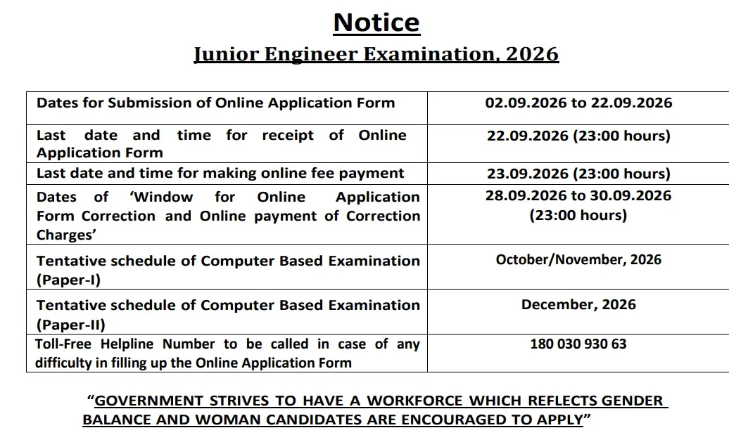 ssc je vacancy 2026 notice