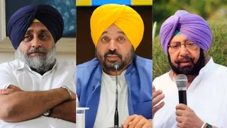 सुखबीर बादल, सीएम भगवंत मान और कैप्टन अमरिंदर सिंह।