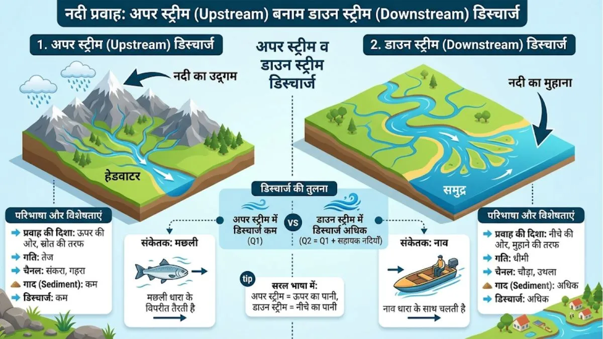 UP stream and Down stream discharge