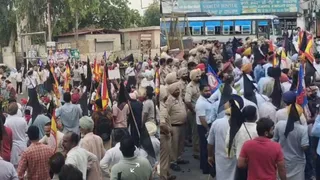 बठिंडा में CM मान का घेराव करने की कोशिश। फोटो जागरण