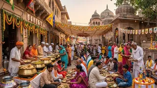 जगह-जगह सजे भंडारे (एआई जेनरेटेड तस्वीर)
