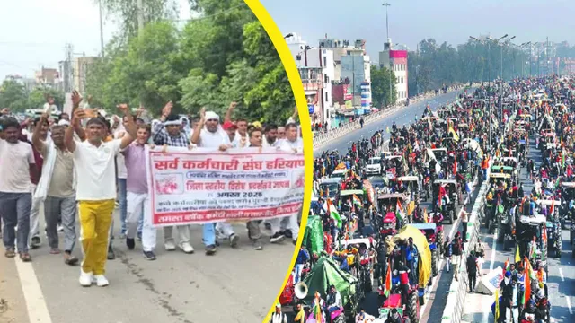 हरियाणा में 31 दिनों से जारी हड़ताल के बीच अब किसानों की एंट्री, सोमवार से कर्मचारियों के साथ धरने पर डटने का एलान
