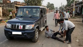 मीरजापुर में बोलेरो सीख रही महिला ने युवक को रौंदा, गंभीर हालत में रेफर। (AI Image)