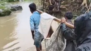 बीमार बहू को डोली में ले जाते परिजन। (वीडियो ग्रैब)