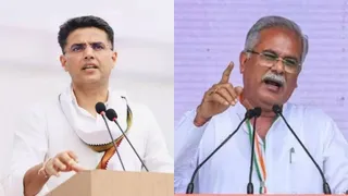 कांग्रेस के सीनियर नेता सचिन पायलट और भूपेश बघेल।