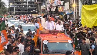 राजस्थान के सीएम भजनलाल शर्मा ने उदयपुर में रोड शो किया
